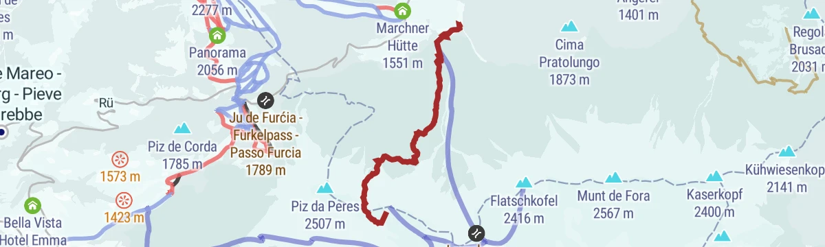 Route map: Sci alpinismo sulla Cima Tre Dita